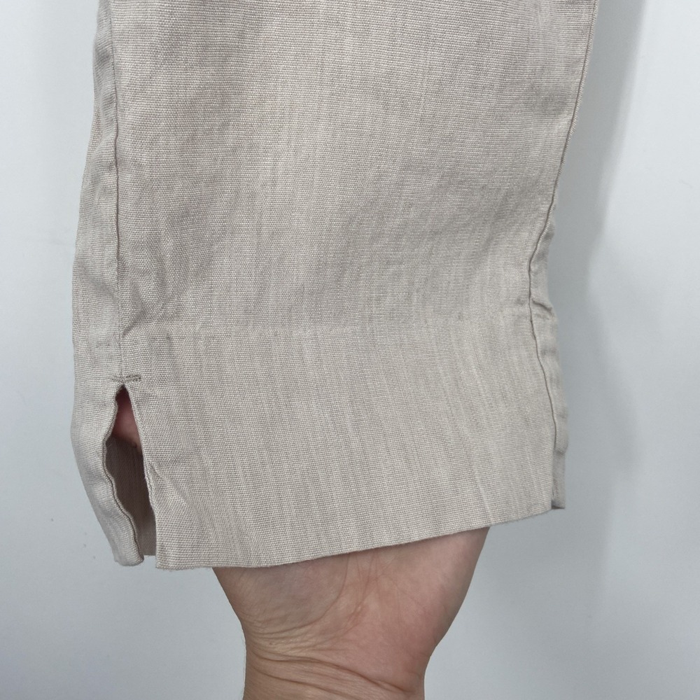 J. Jill Pants Women's‎ Medium Beige Love Linen Stretch Cropped Straight Leg - Picture 3 of 6